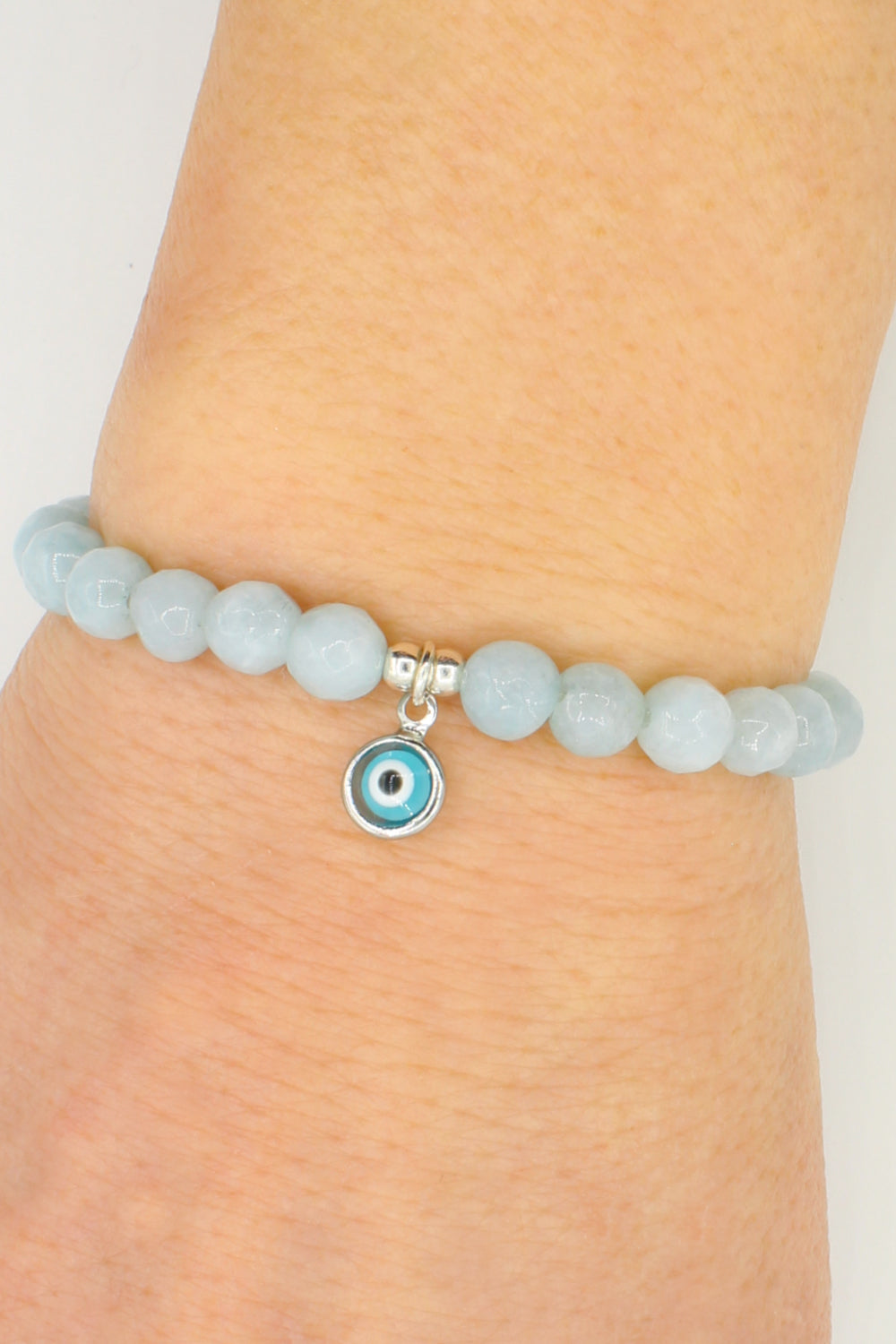 Pulsera de aguamarina de mal de ojo